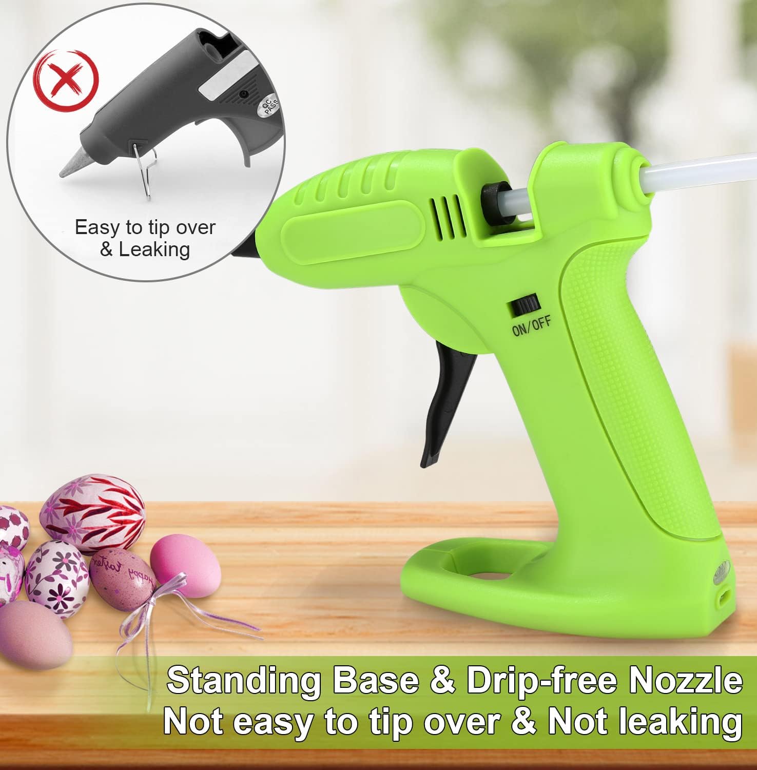 Wireless Hot Glue Gun - Mini USB Rechargeable Glue Gun with 40 7mm Glue Sticks and 6 Silicone Cases for Small DIY Crafts and Repairs Hot Glue Machine
