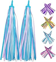 PLATT Kid's Bicycle Handlebar Streamers Colorful Ribbons Tassel for Girls Boys Bicycle Handlebar Scooter Handgrip (1Pair)