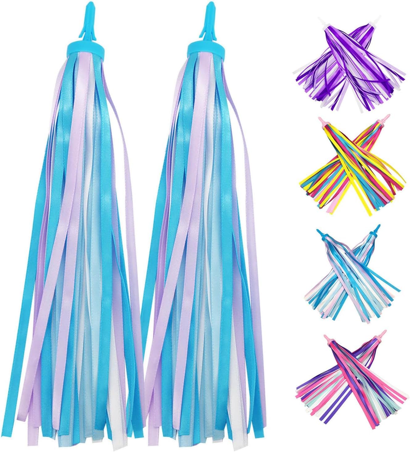 Platt Enfant Vélo Rubans Multicolores Tassel Accessoires de Décoration Colorés pour des Trotinettes et Vélo Garçons Filles (1paire)