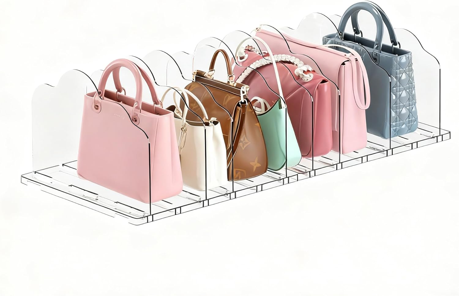 ANTOWIN purse organizers clear adjustable shelf handbag separators storage