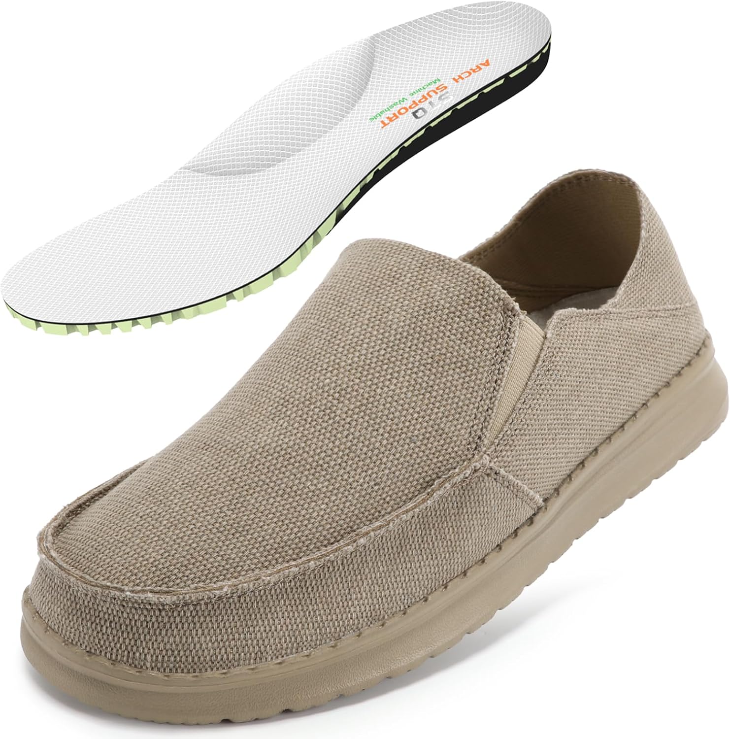 STQ Mens Slip On Shoes with Foldable Back Heel, Arch Suppprt Casual Sneakers for Knee Pain Relief Walking Shoe - Image 8