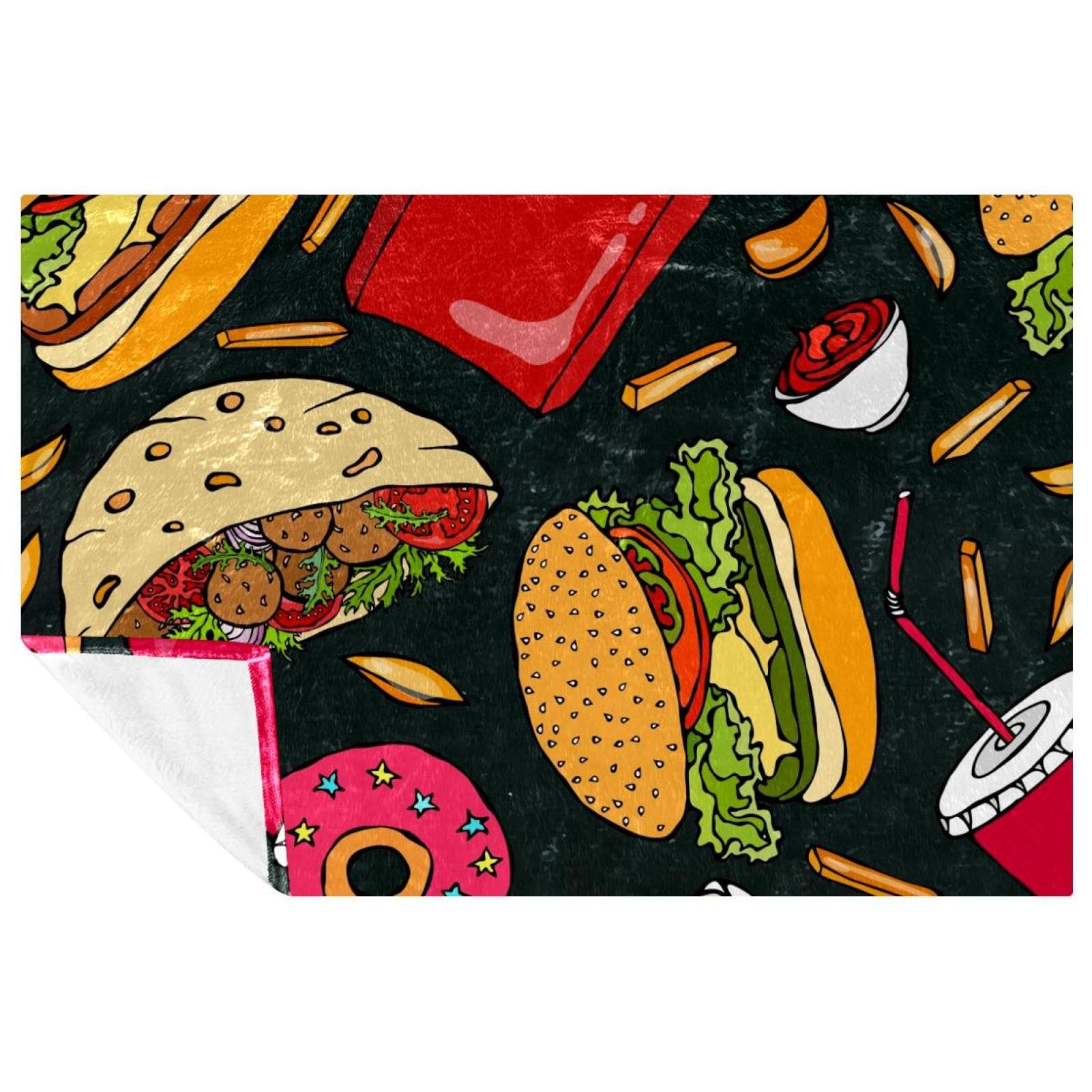 Couverture douce frites et falafel de qualité supérieure pour lit et sofa