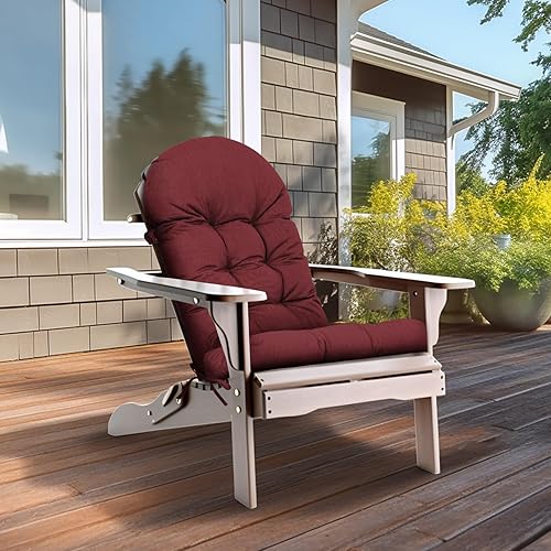 Miniatura 7 de Cojín para silla mecedora, cojín para silla Adirondack con parte inferior antideslizante y lazos antideslizantes, cojines para silla mecedora para
