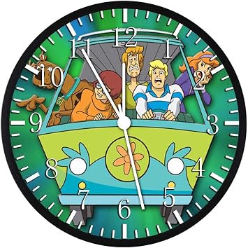 Borderless Large 12" Scoob Scooby Wall Clock Clear Glass Face Silent Non-Ticking Nice for Gift or Decor G05