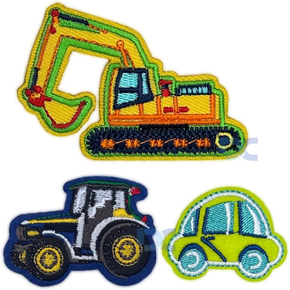 Daily Crafts 3 Pieces Creative The Builder Embroidery Patches| Iron On Sew On Patches Stickers for Clothes