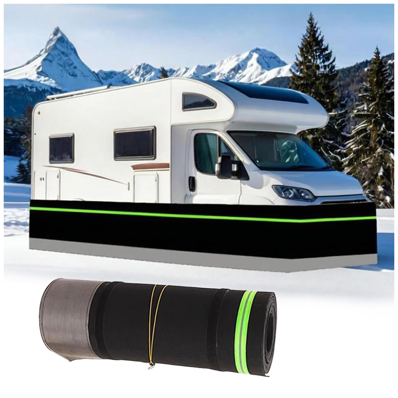 Faldón para Caravana para Engrosar En Invierno. Aumente El Grosor del Faldón para Caravana De Quinta Rueda para Bloquear La Protección contra La Nieve, Barreras De Nieve.,High 100cm,2800cm/92ft