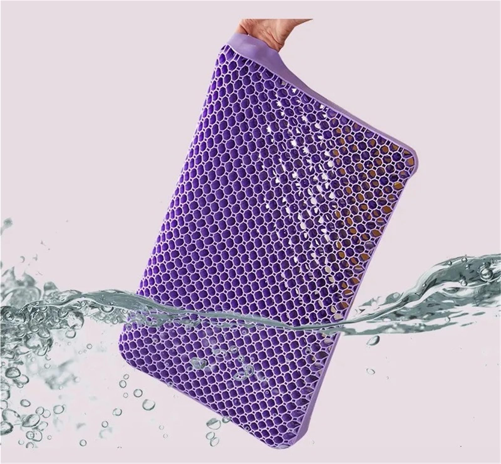 Oreiller en Latex, Oreiller en pectine gelée Lavable Gel nid d'abeille Violet,pour Le Confort et Le Soutien(38 * 25 * 5)