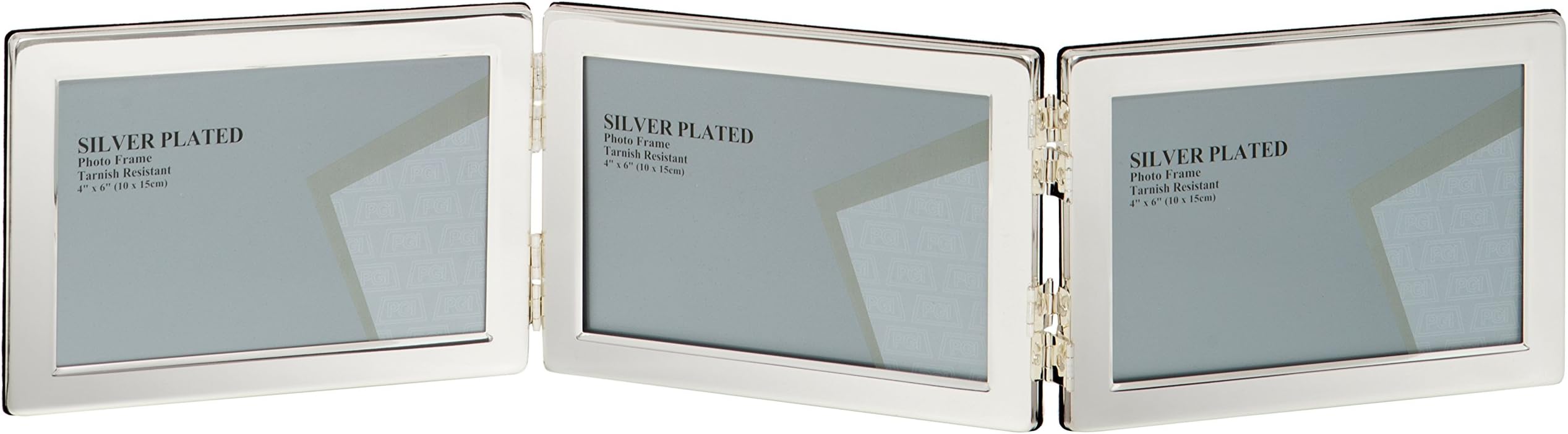 Maturi UNPF38-46 Silver Plated Landscape Triple Photo Frame, 4 x 6-Inch