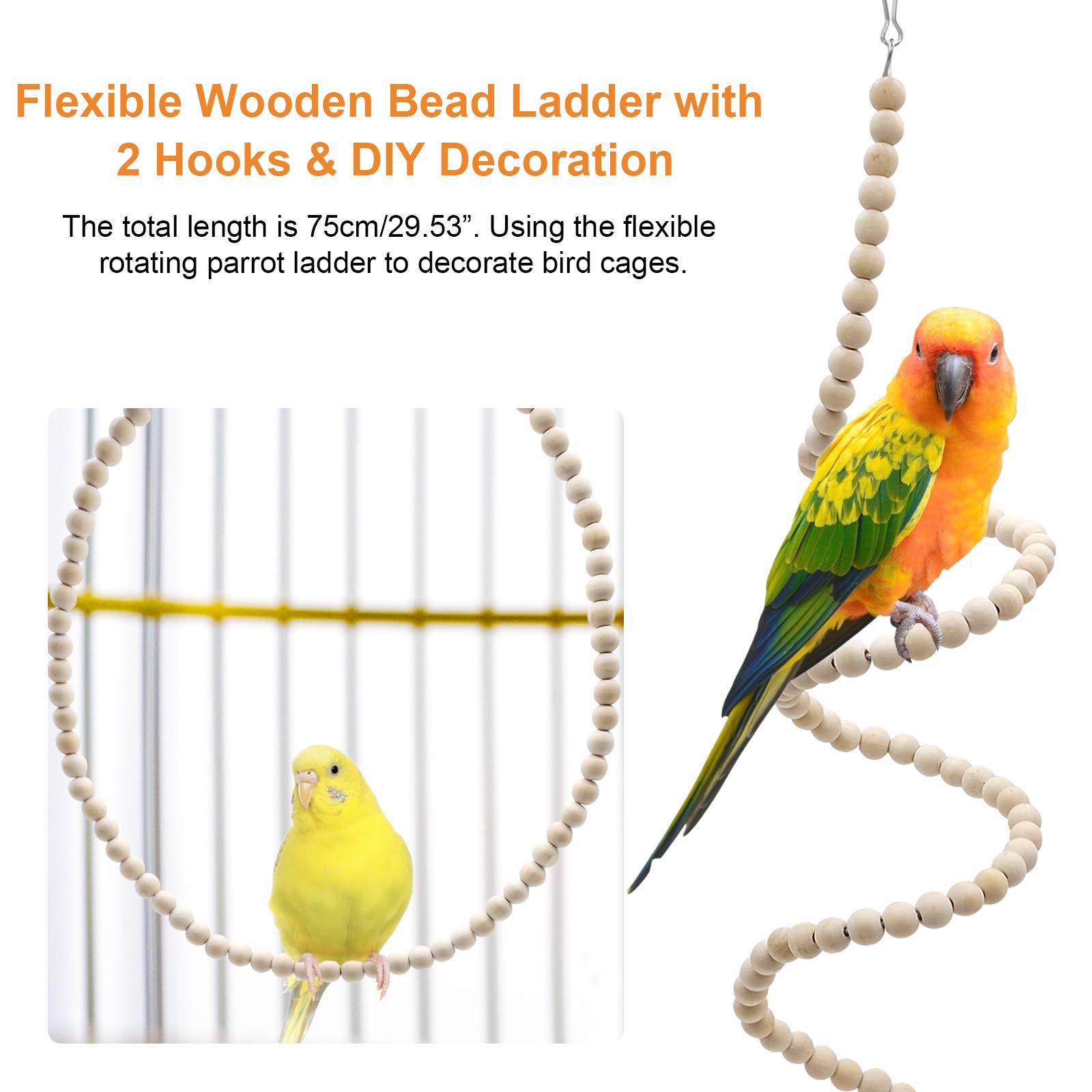 Giochi Per Uccelli In Cocco Naturale - 7 Pezzi, Per Pappagalli E Uccelli Piccoli - Foto 12