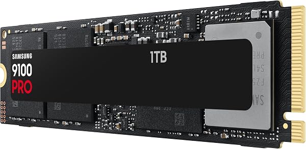 Samsung 9100 PRO NVMe M.2 SSD, 1 TB, PCIe 5.0, 14.700 MB/s Lesen, 13.300 MB/s Schreiben, Interne SSD für Gaming, Videobearbeitung und AI, Schwarz, MZ-VAP1T0BW - 2