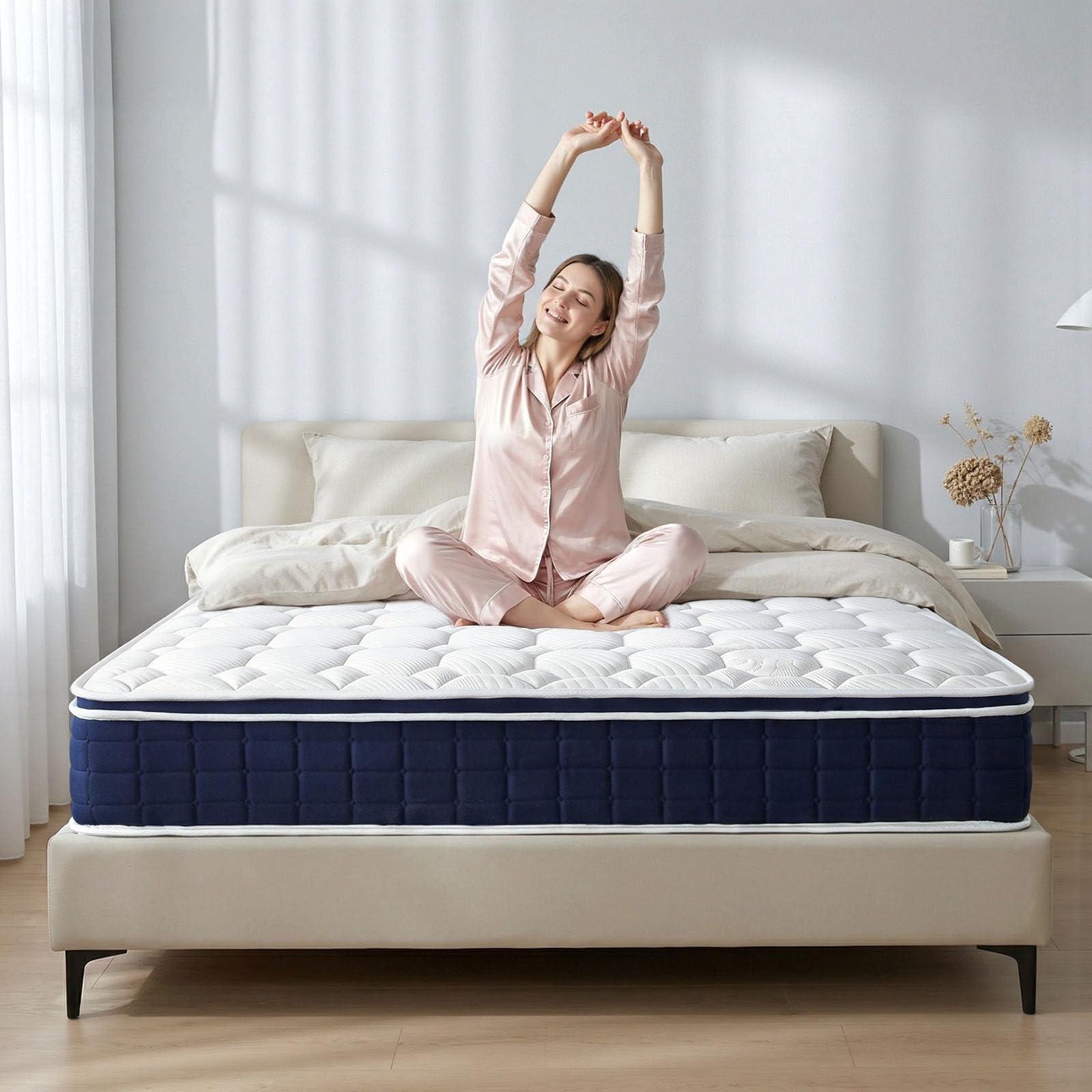 EDIMENS Matratze 140x200cm Taschenfederkern Matratze, H5 Mittelfest - Mit Komfortschaum Atmungsaktivem, 25 cm Höhe - 100 Nächte Probeschlafen - Für Boxspringbett, Polsterbett & Gästebett