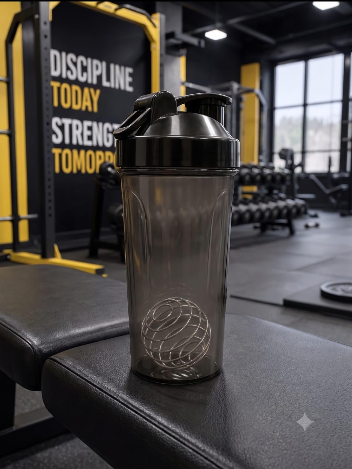 Classic 600ml Gym Shaker Bottle – Leak-Proof Protein Mixer Cup | Black Transparent, BPA-Free, Dishwasher Safe & Odourless Shaker with Mixing Ball-image-31