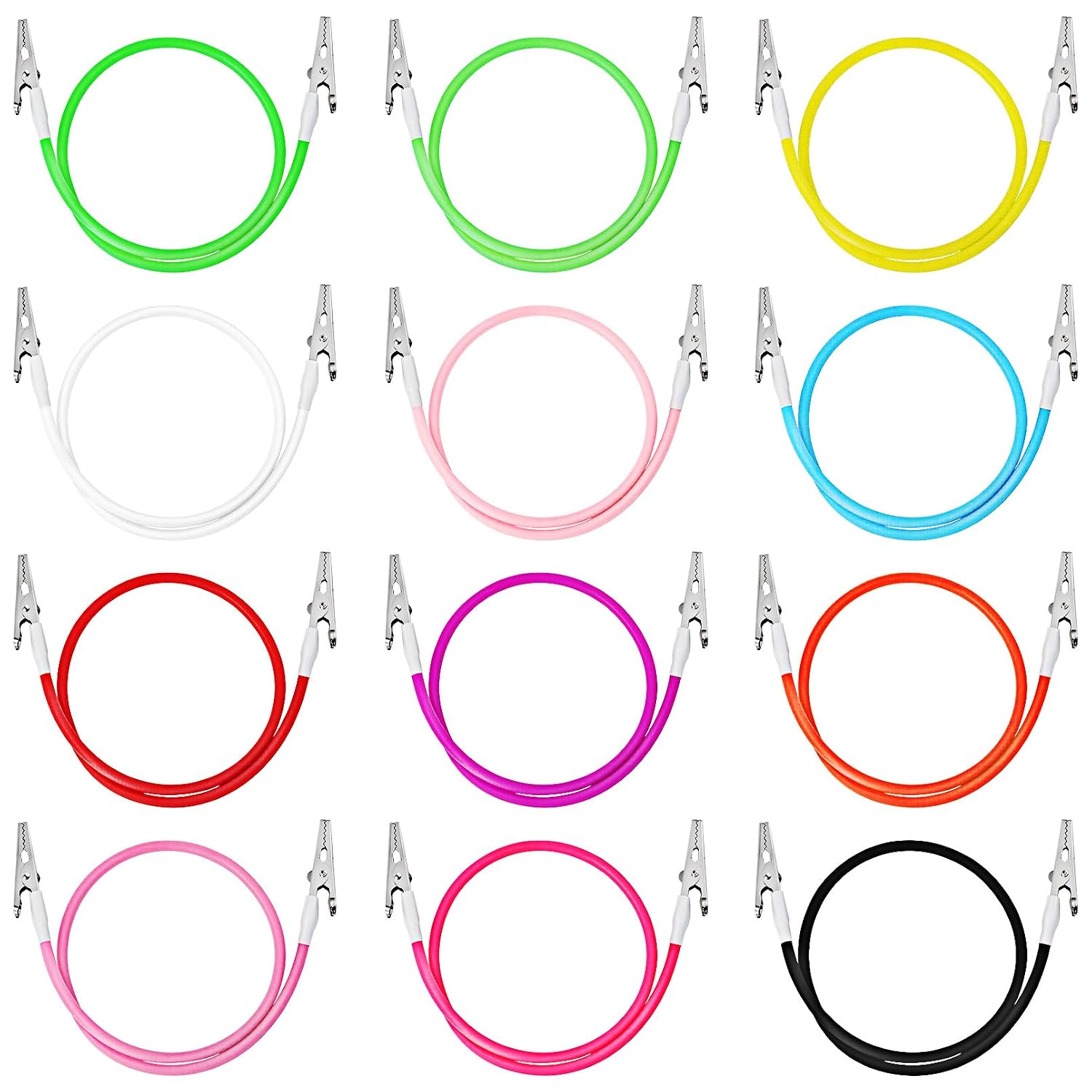 12 Pcs Dental Bib Clips, Silicone Dentist Bib Holder, Napkin Clip, Napkin Holder with Colorful Silicone Lanyard for Dental Clinic Youth Adult Elderly (12 Colors)
