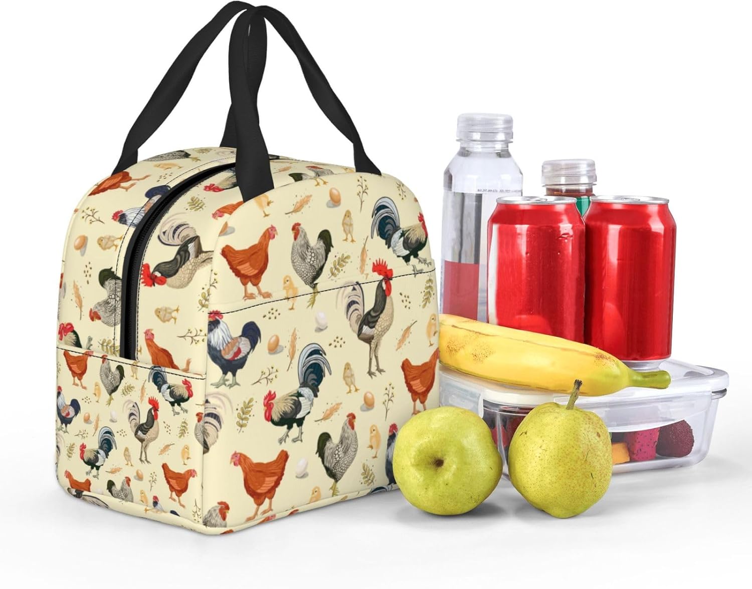 Chicken Lunch Bag Reusable Zipper Closure Leakproof Insulated Lunch Box Cooler Tote Bag Food Container Snack Bag - Image 6