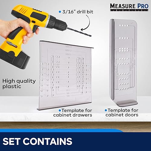 Miniatura 2 de Kit de plantillas de instalación de herrajes para puertas y cajones, fabricado en los Estados Unidos