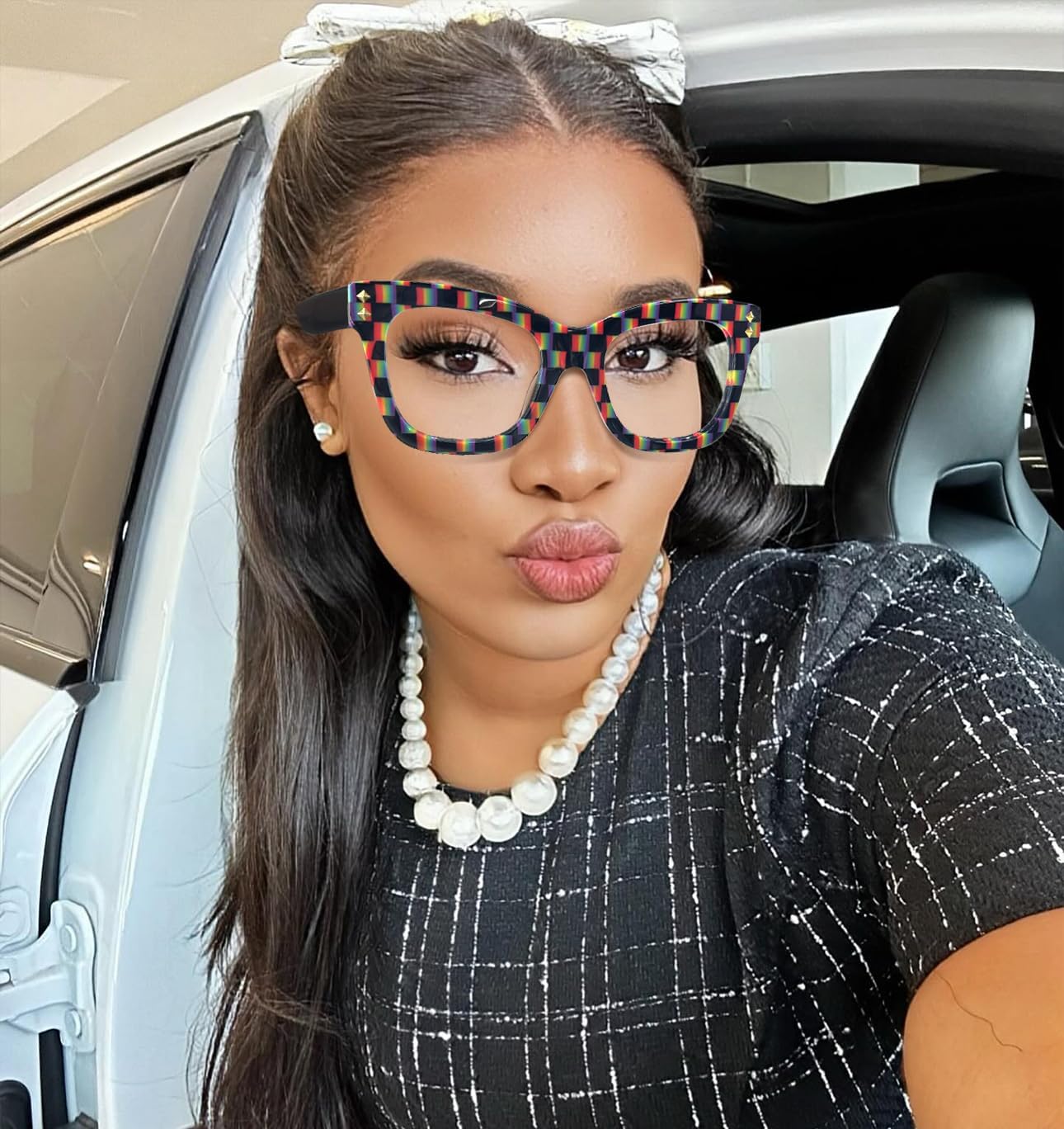 VOOGLAM Square Blue Light Glasses for Women Anti Eyestrain Dry Eyes Computer Phone TV Eyewear Faustyna