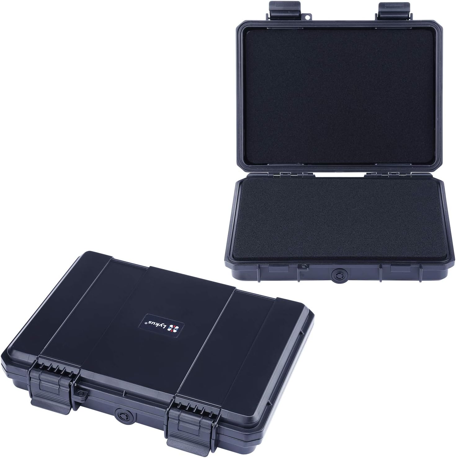 Lykus HC-2110 Mini Hard Case Dry Box with Foam Insert, Interior Size 21x15x3.8 cm, IP66 Splash-Proof