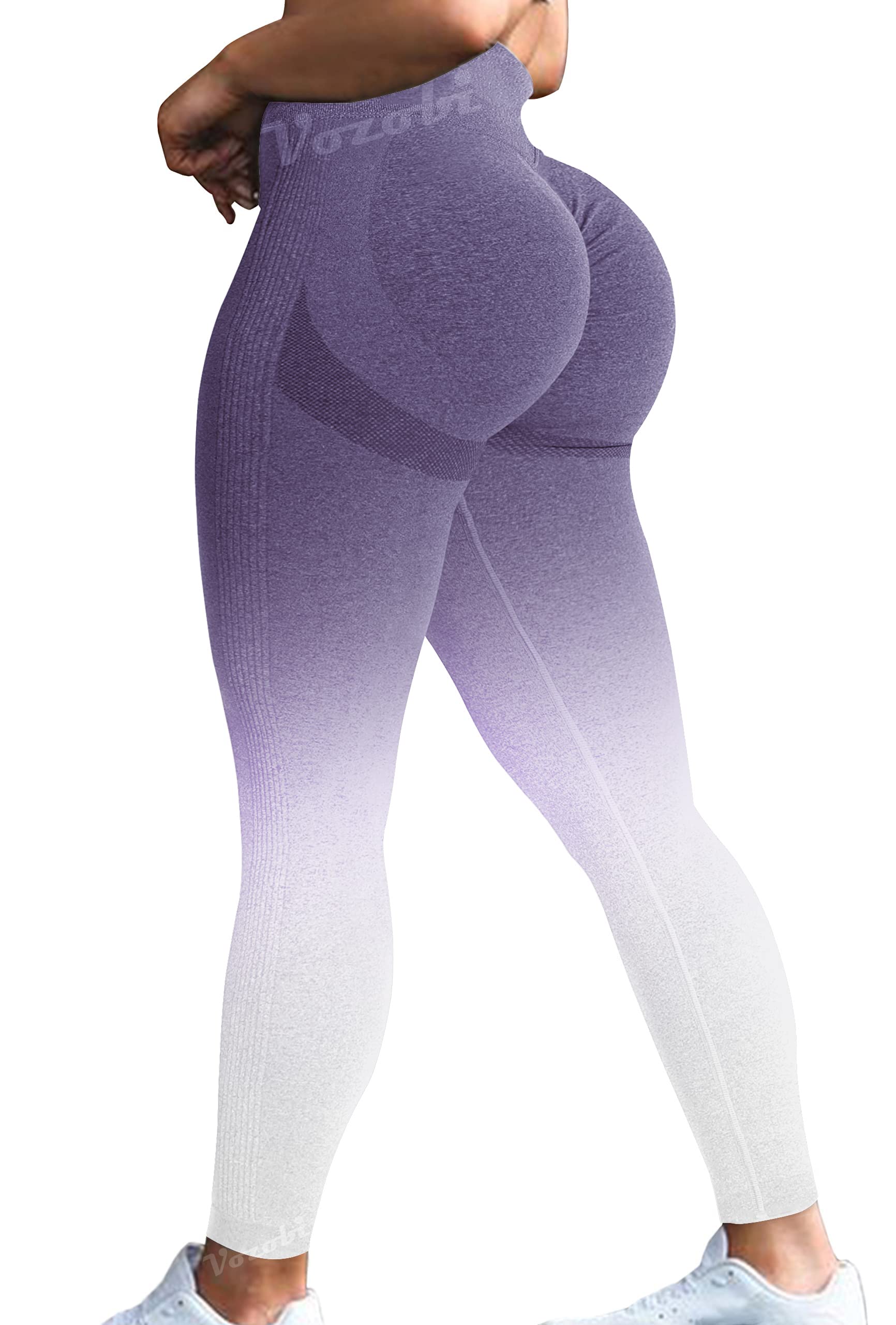 Vozobi Tiktok Trending Leggings Women's High Waist Smile Contour Booty Leggings Scrunch Butt Lift Workout Seamless Yoga Pants — view 8