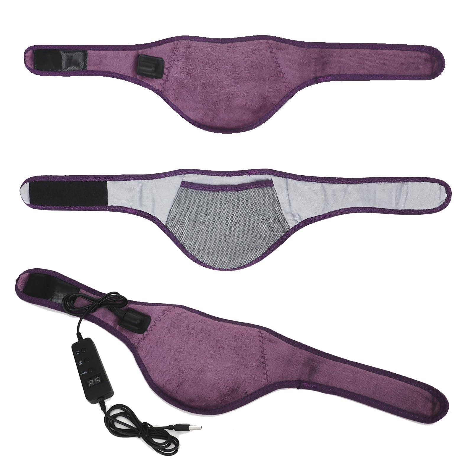 YJZQ Minerve Chauffe Nuque USB Cervicale Chauffante 5 Modes - Température Contrôle 40℃ à 54℃ et Temps réglable 15Min à 60Min Support de Cou Ajustable pour Aider Soigner Douleur Tour de Cou 64CM