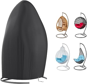 Patio Hanging Egg Chair Cover Waterproof Heavy Duty Outdoor 210D Oxford Fabric Swing Egg Chair Cover, 115x190cm