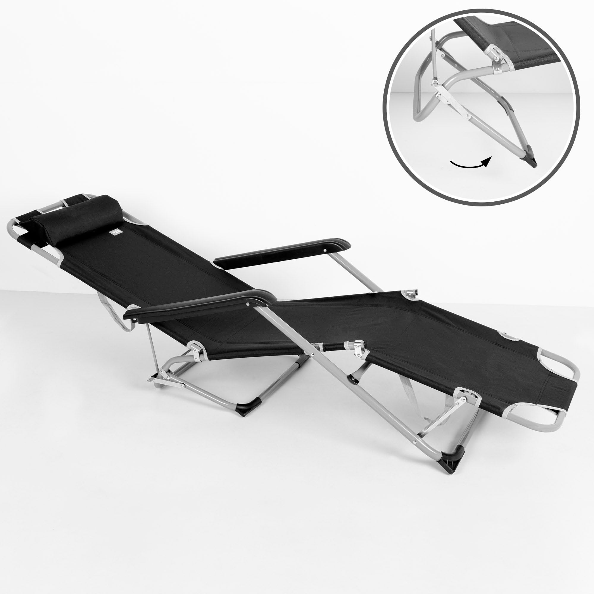 Hioshop Vulcano ligstoel zwart | Leen Bakker Hioshop Vulcano ligstoel zwart | Leen Bakker