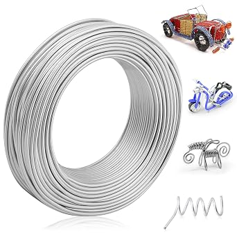Aluminum Armature Wire for Sculpting, 2 mm Thickness Metal Bendable Wire Flexible Wrapping Weaving for Crafts, Jewelry Making, Doll Armature, Modeling DIY 12 Gauge, 118 Ft, Silver