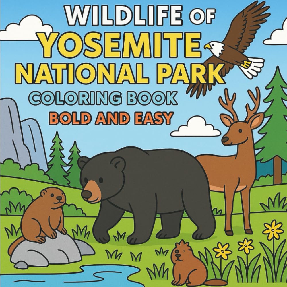 Wildlife of Yosemite National Park Coloring Book: Bold and Easy