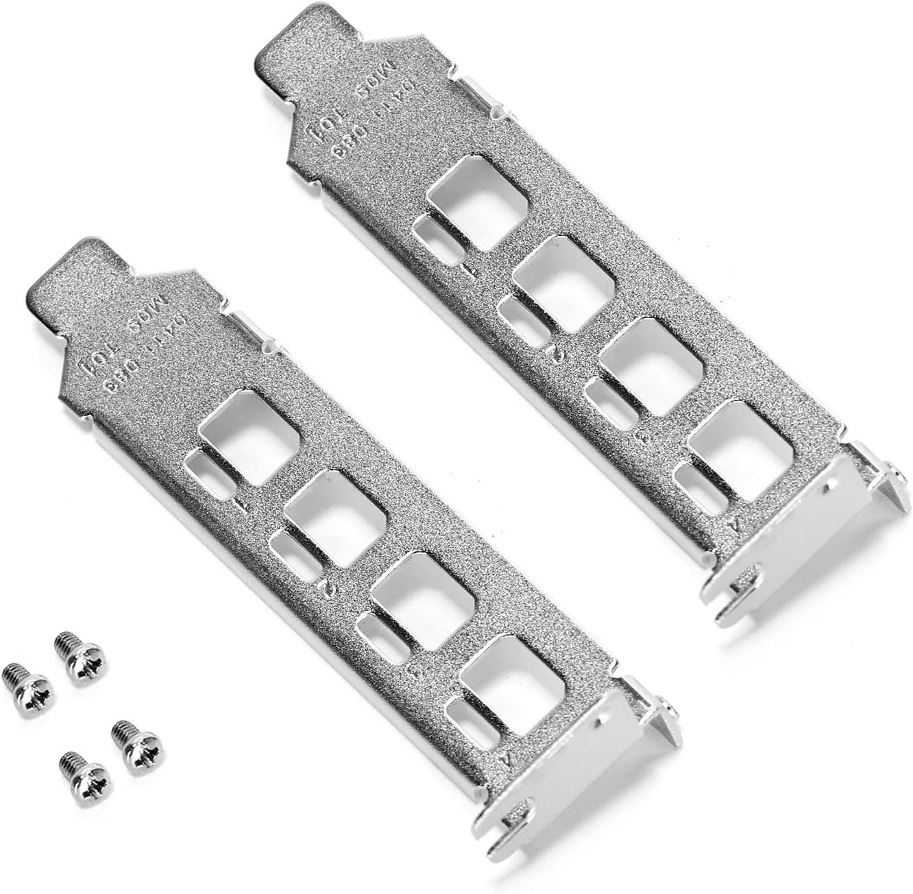 2 Pcs Silver Metal Low-Profile Graphics Card Bracket (with Screws) 80x18.5mm Compatible with NVIDIA Quadro K1200/NVS510/P600/P620/P1000/T600/T1000