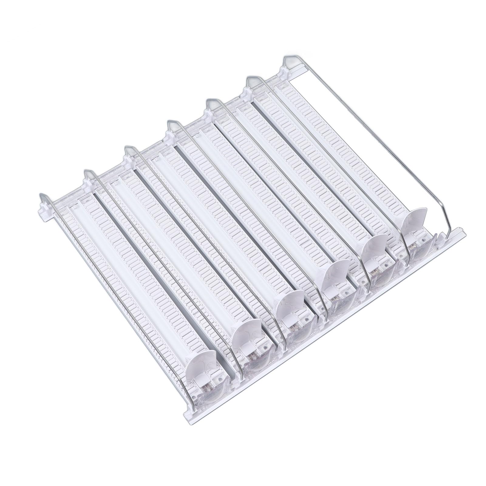 Getränke-Organizer für Kühlschrank, ABS, Selbstschiebender Kühlschrank-Getränke-Organizer, 15 X 15 in 6 Reihen, Breite, Verstellbar, Federbelastet, Einfaches Schieben für, Zuhause, Küche,