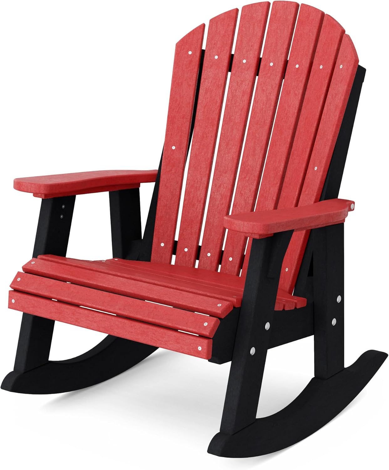 Wildridge Heritage Adirondack Rocking Chair, Turf Green - Outdoor Weather Resistant HDPE Rocking Chair for Patio, Deck, Fire Pit