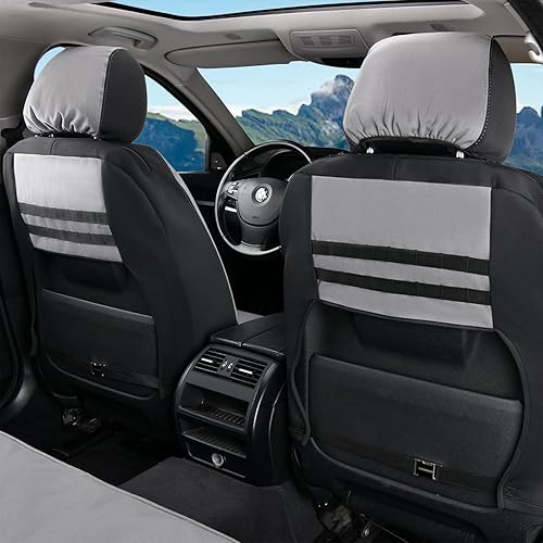 Miniatura 2 de Coverado Fundas de asiento de automóvil delanteras, fundas de asiento universales de lona para automóviles, paquete de 2 cojines de asiento de