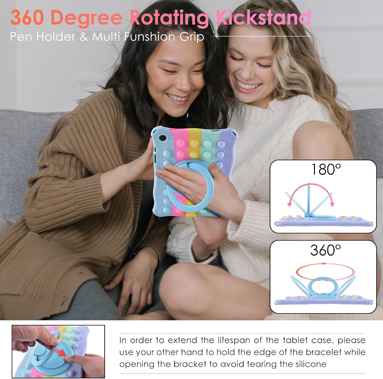 DETUOSI Silicone Case for Samsung Galaxy Tab A9 Plus 11,Dazzling Light Blue image 4