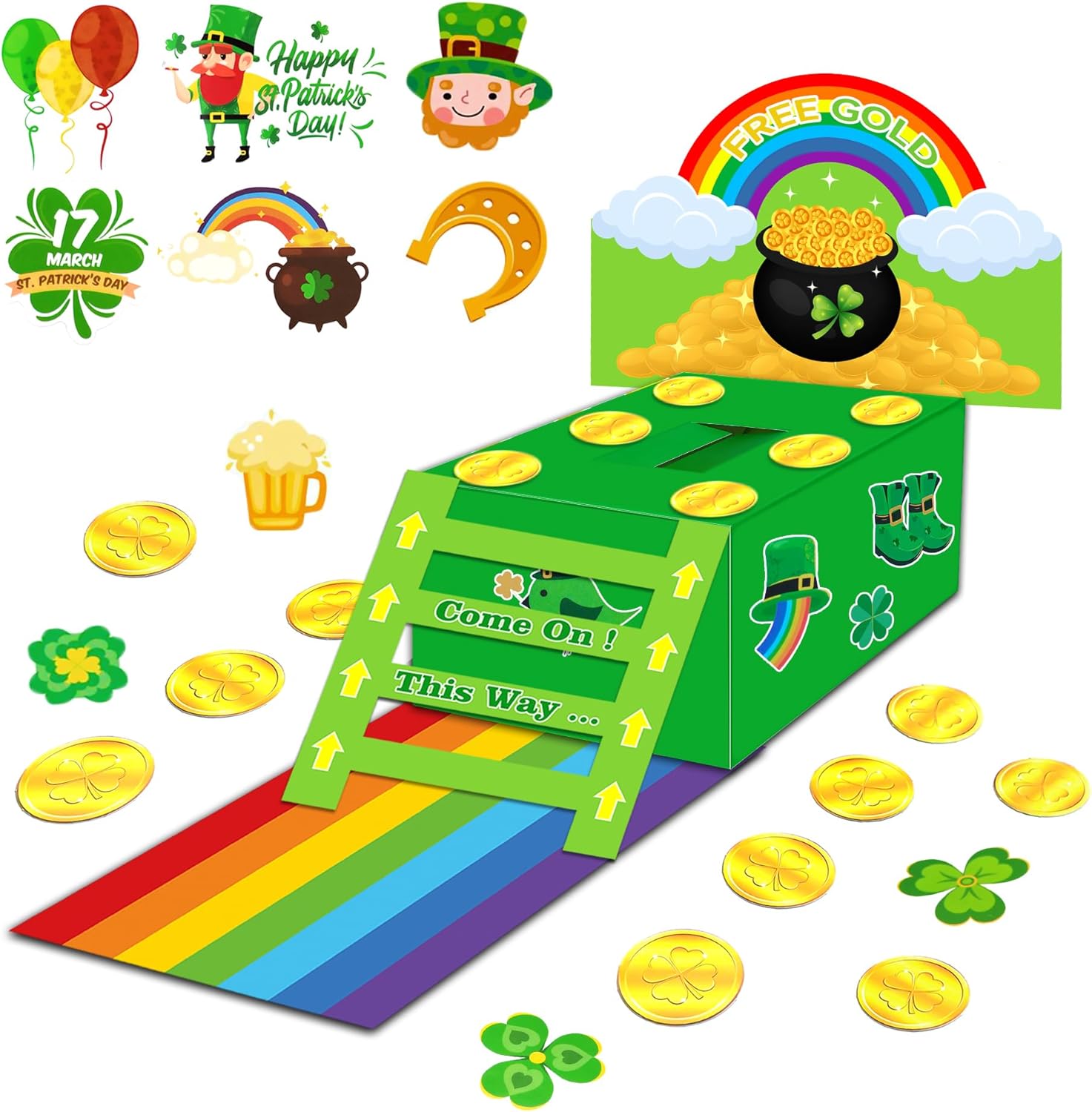 ZLIXING St Patricks Day Decorations for Leprechaun Trap Crafts Catch Kit for St Pattys Day Decor Accessories Party Favor Supplies