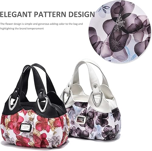 Miniatura 3 de NICOLE & DORIS Bolsos de moda para mujer, bolsos elegantes con asa superior para mujer, bolsos de hombro florales de cuero PU