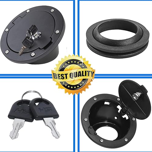 Miniatura 3 de Jkorkm Repuesto de tapa de tanque de gasolina con bloqueo de puerta para Jeep Wrangler JK JKU Unlimited Rubicon Sahara Sport 2007-2017, accesorio