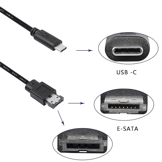 Cable Adaptador USB-C a eSATA 1 metro LE-52 miniatura 3