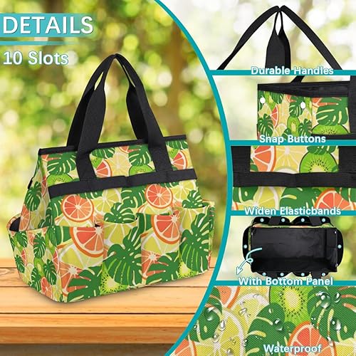 Miniatura 5 de Tropical Fruit Leaves Garden Tool Tote Bag for Women Men Gardening Tool Storage Bags with 10 Pockets Standable Garden Home Tool Kits Organizer for