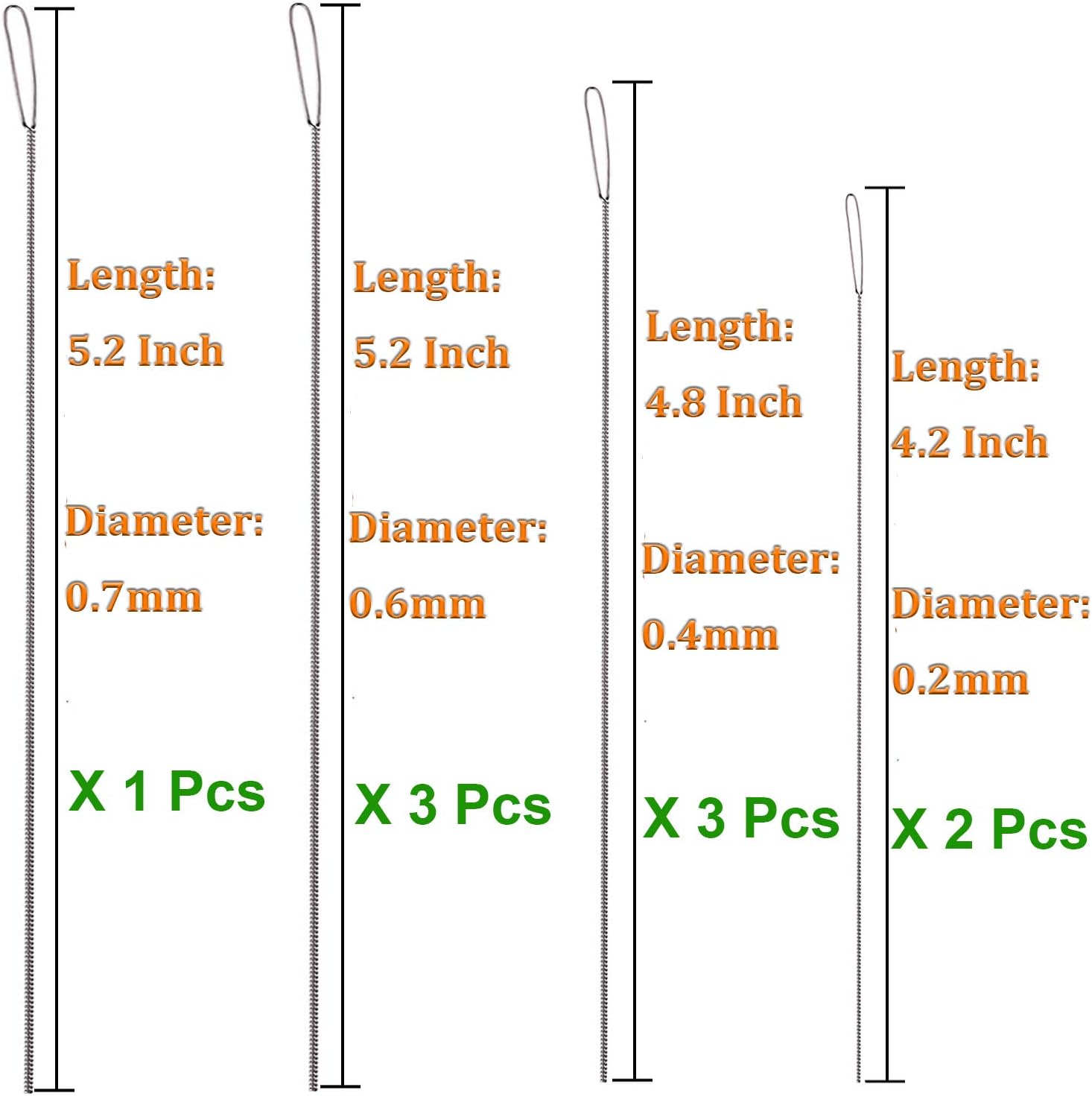 Y-Axis 9 Pcs Assorted Collapsible Eye Twisted Beading Needles Big Eye Needles with Scissors & Needle Bottle
