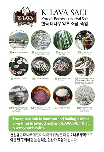 Miniatura 3 de K-LAVA SALT Sal de bambú número 1 de Corea, original 9x, cristal, 8.47 onzas