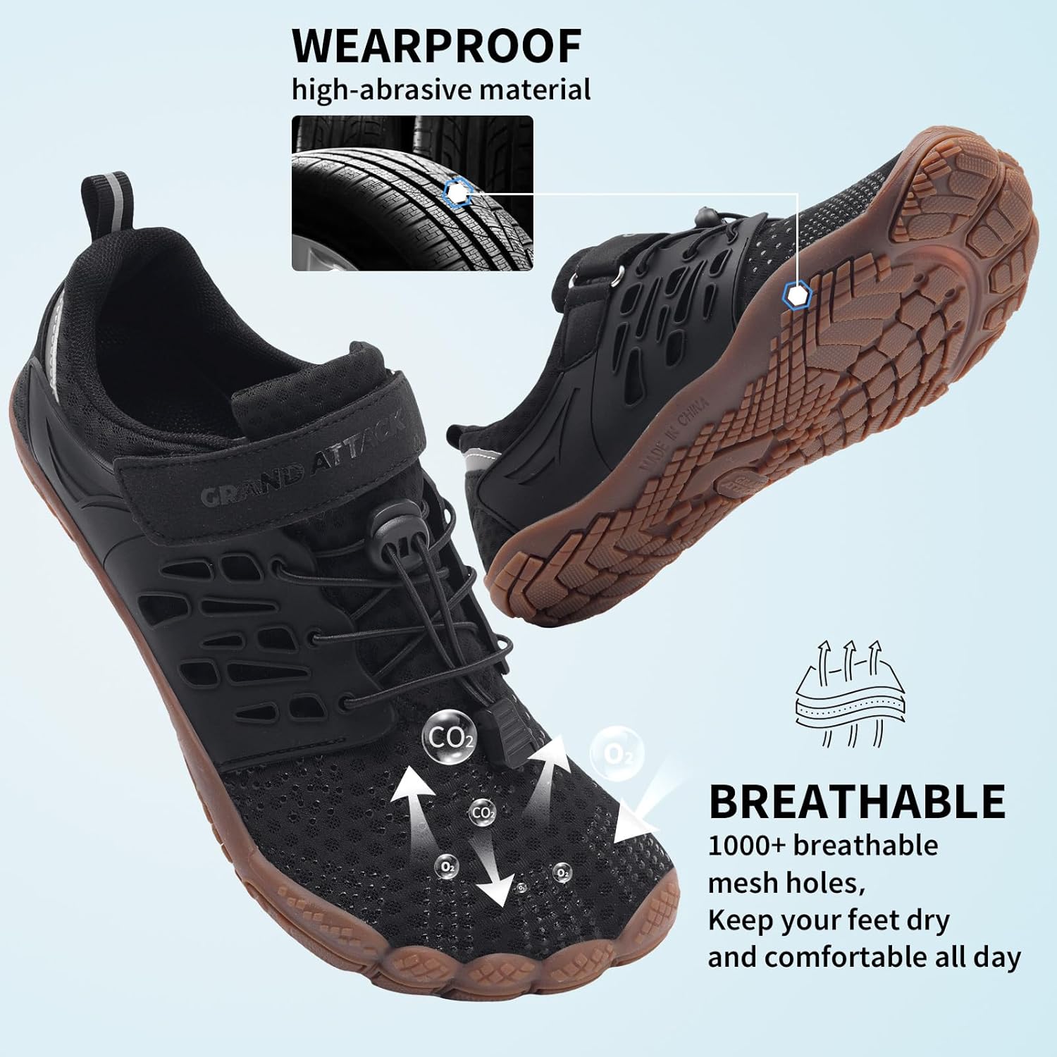 Grand Attack Barefoot Shoes Women Wide Toe Zero Drop Fight