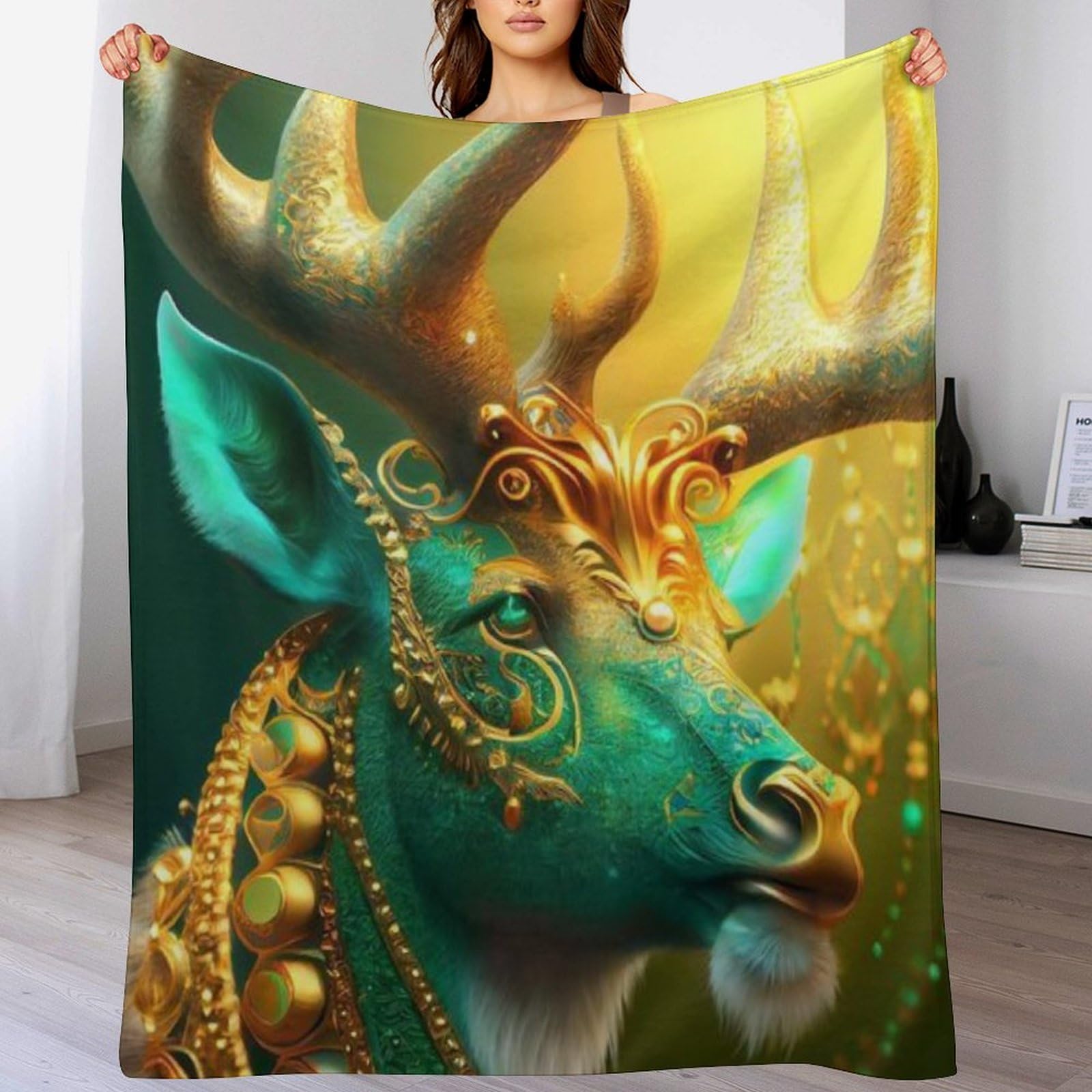 Couverture polaire cerf plaid canapé en flanelle douce