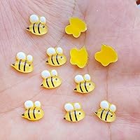 Vista 4 de 50 dijes de uñas de abeja – Decoración de uñas de resina 3D con parte trasera plana Kwaii lindos dijes de uñas para uñas acrílicas