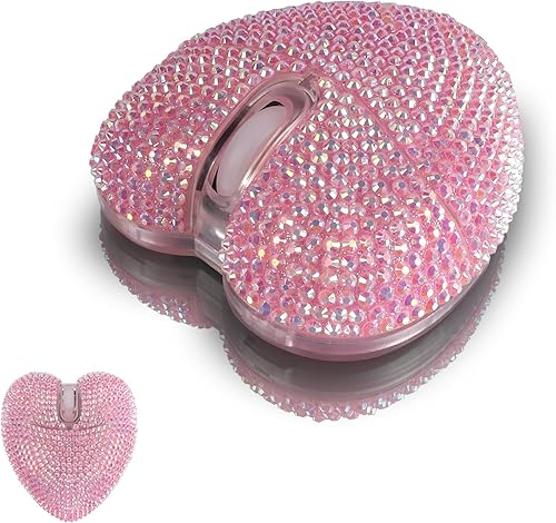 elec Space Elegante ratón inalámbrico Bluetooth en forma de corazón, recargable, silencioso, luz RGB y perfecto para portátil y PC