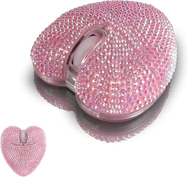 elec Space Stylish Heart-Shaped Wireless Bluetooth Mouse Rechargeable, Silent, RGB Light and Perfect for Laptop & PC