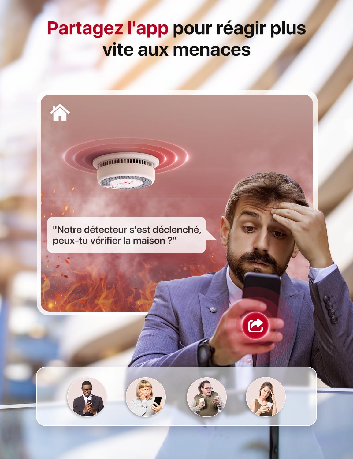 X-Sense Wi-FI Détecteur de Fumée et de Monoxyde de Carbone Connecté avec Pile remplaçable, Détecteur Combiné Intelligent Compatible avec l’Application X-Sense Home Security, SC06-WX, Lot de 1