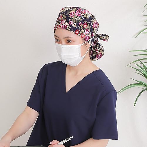 Miniatura 7 de First Lifesaver Cofia de trabajo con botones y un listón, para mujeres con cabello largo