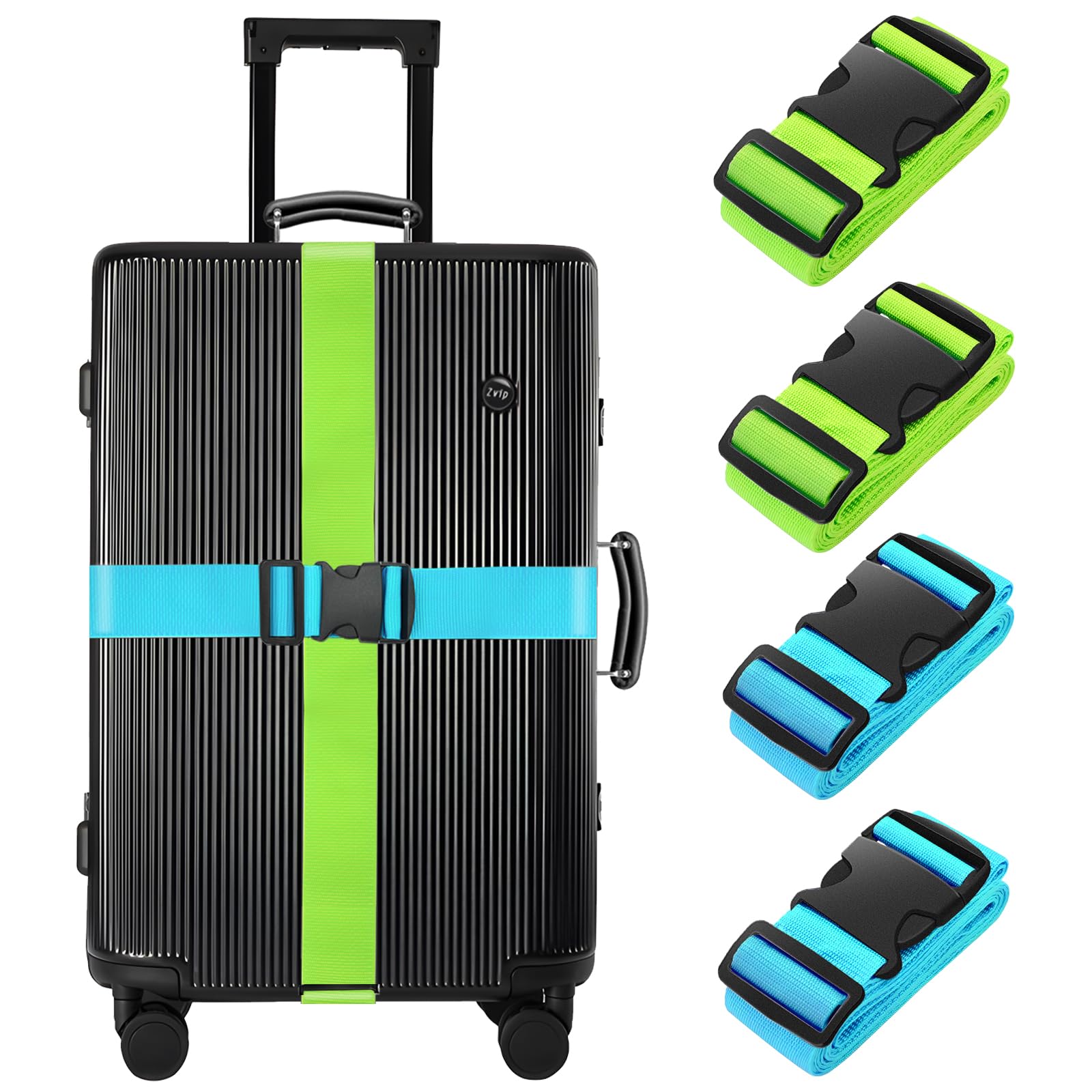 BILIONE Luggage Straps for Suitcases,79" Long Adjustable Luggage Belts