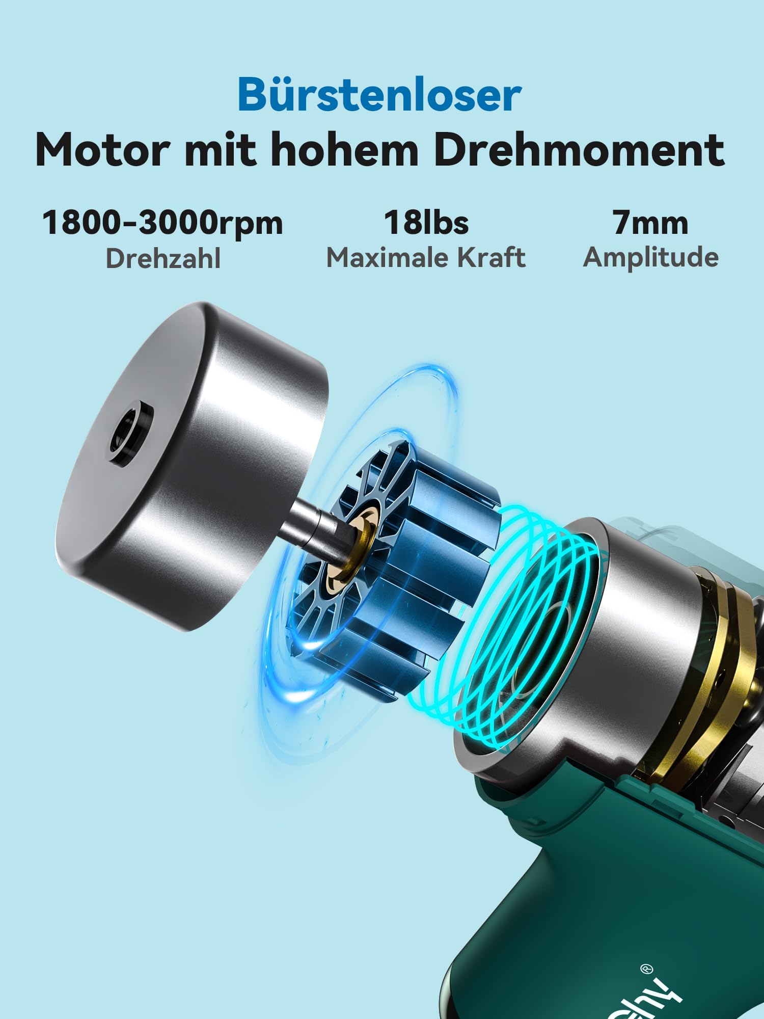 HEYCHY Mini-Massagepistole, Perkussions-Tiefengewebsmassagegerät, Reise-Massagepistole, Kompaktes Sportmassagegerät, Tragbares Handmassagegerät für Büro, Zuhause und Sportler