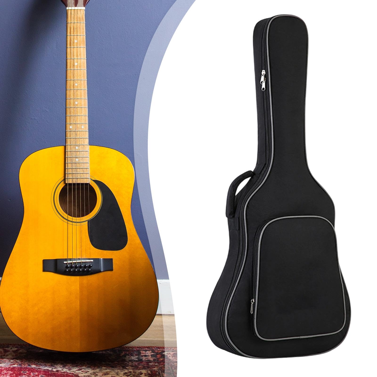 Generic Custodia per Chitarra Leggera con Spallacci Regolabili, Imbottita, Spessa 10 Mm