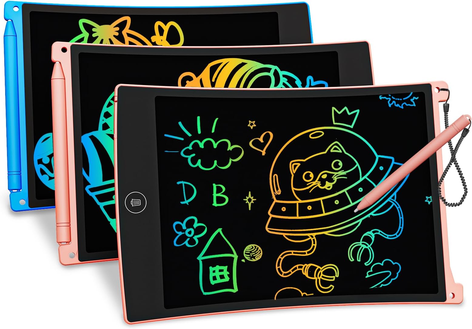 bravokids Toys Gifts for 3-6 Years Old Girls Boys, 3 Pack LCD Writing Tablet with 6 Stylus, 8.5 inch Colorful Doodle Board Drawing Pad for Age 3 4 5 6 7 8 Years Old Kids